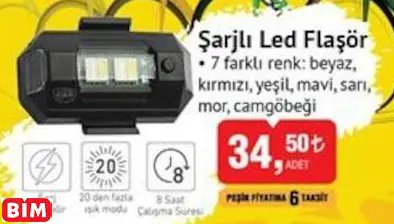 ŞARJLI LED FLAŞÖR